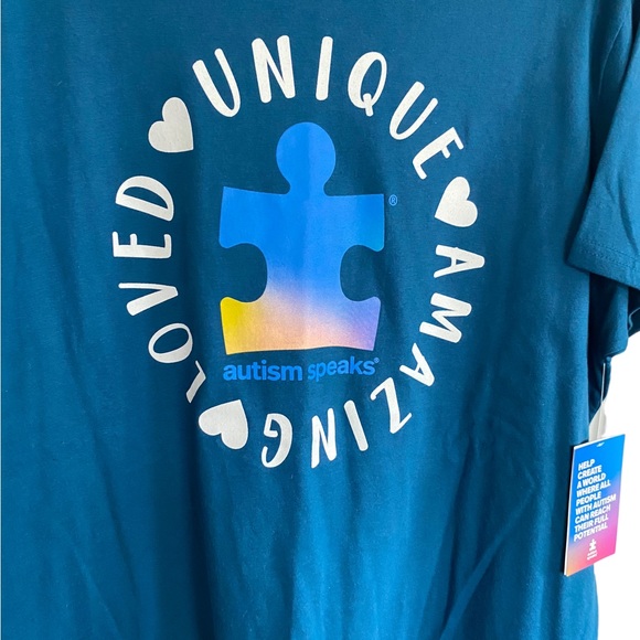 Autism Speaks Awareness Blue Shirt Tee Men's Size 2XL - Picture 2 of 4